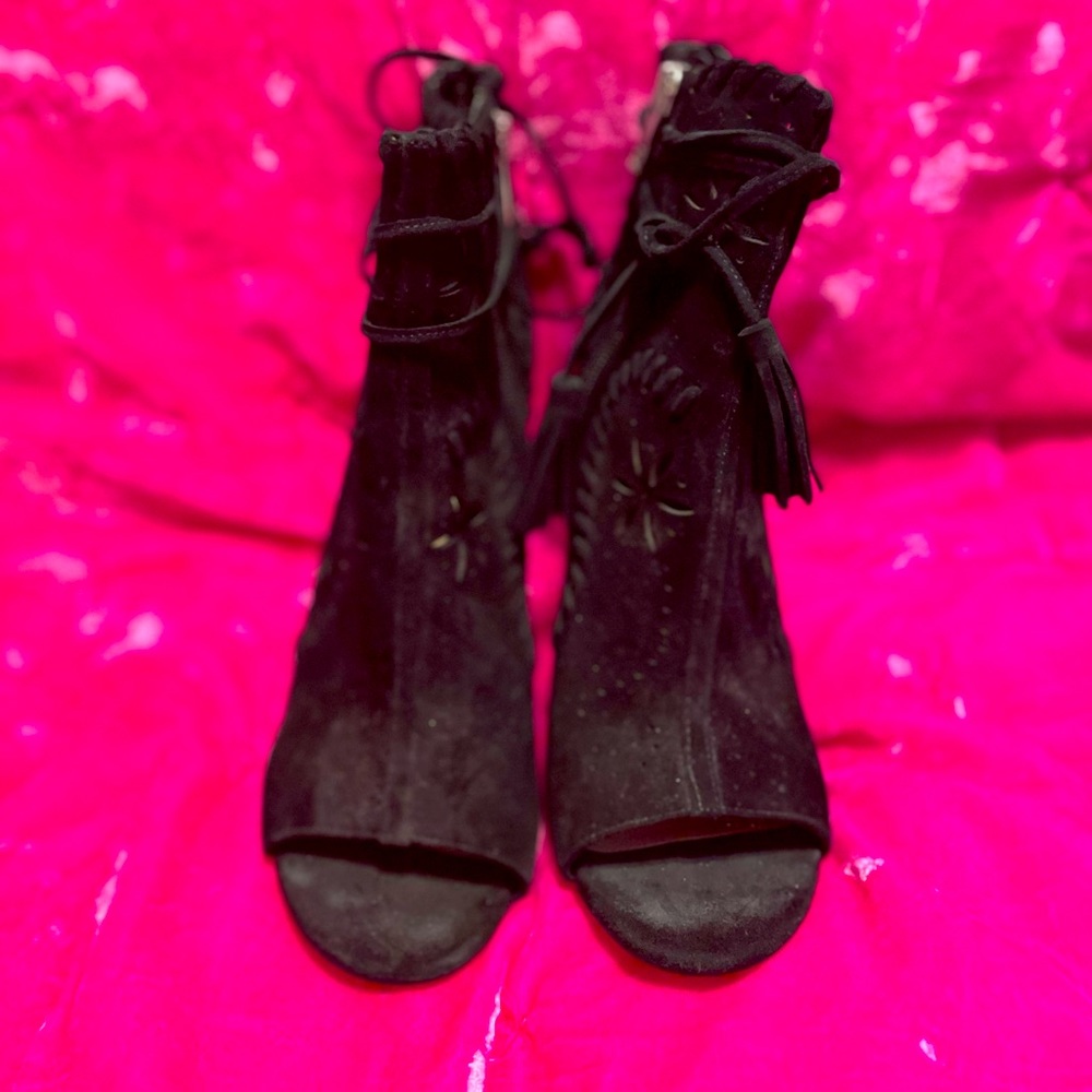 Ivanka Trump high heel peep toe booties
